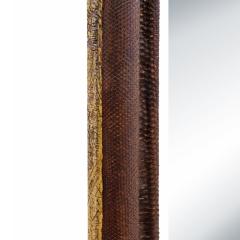Karl Springer Karl Springer Large Wall Hanging Mirror In Python and Buffalo Skin 1987 Signed  - 1756388