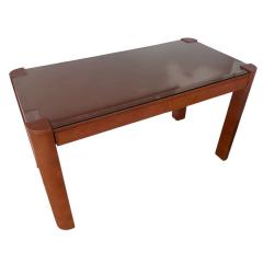 Karl Springer Karl Springer Leather Clad Modern Designer Writing Table Desk - 4359350