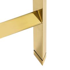 Karl Springer Karl Springer Metal End Table in Brass with Black Glass Top 1980s - 2088278