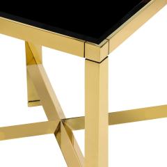 Karl Springer Karl Springer Metal End Table in Brass with Black Glass Top 1980s - 2088280