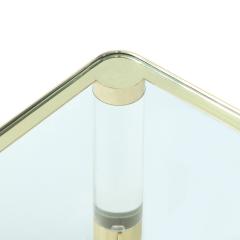 Karl Springer Karl Springer Meticulously Crafted Coffee Table with Lucite Legs 1980s Signed  - 2476183