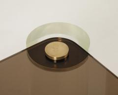 Karl Springer Karl Springer Mid Century 1980s Lucite and Brass Smoked Glass Coffee Table  - 4155237