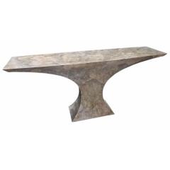 Karl Springer Karl Springer Mid Century Modern Gray Goatskin Console Table - 4423923