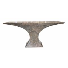 Karl Springer Karl Springer Mid Century Modern Gray Goatskin Console Table - 4423924