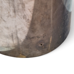 Karl Springer Karl Springer Mid Century Sculpture Leg Gunmetal and Glass Side Table - 4800728