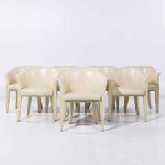 Karl Springer Karl Springer Mid Century Tulip Leather Dining Chairs Set of 8 - 4123067