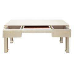 Karl Springer Karl Springer Ming Writing Desk Console in Embossed Crocodile 1970s - 3215206