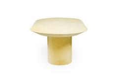 Karl Springer Karl Springer Modern Oval Top and Dual Demilune Base Parchment Dining Table - 4273521
