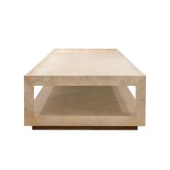 Karl Springer Karl Springer Monumental 2 Tier Coffee Table in Lacquered Goatskin 1980s - 3913736