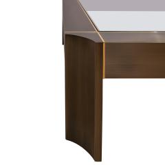 Karl Springer Karl Springer Monumental Art Moderne Coffee Table in Satin Bronze 1980s - 4385258
