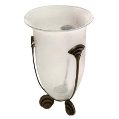 Karl Springer Karl Springer Monumental Hand Blown Scavo Glass and Bronze Urn 1980s - 3785573