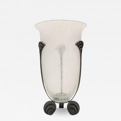 Karl Springer Karl Springer Monumental Hand Blown Scavo Glass and Bronze Urn 1980s - 3907802