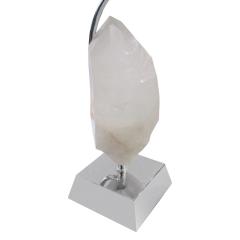 Karl Springer Karl Springer Mounted White Quartz Crystal Table Lamp 1970s - 351664