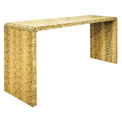 Karl Springer Karl Springer Natural Python Waterfall Console Table 1970s - 332543