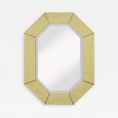 Karl Springer Karl Springer Octagonal Mirror in Ivory Lacquer with Chrome Accents 1970s - 1857913