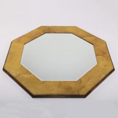 Karl Springer Karl Springer Octagonal Mirror in Lacquered Goatskin 1970s - 1950726