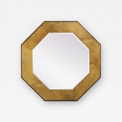 Karl Springer Karl Springer Octagonal Mirror in Lacquered Goatskin 1970s - 1953398