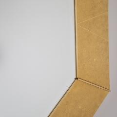 Karl Springer Karl Springer Octagonal Mirror in Shagreen Lacquer with Brass Accents 1980s - 1950722