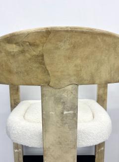 Karl Springer Karl Springer Onassis Bar Stools A Set of 4 Goatskin Boucle Bronze C 1980 - 3345540