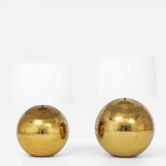 Karl Springer Karl Springer Orb Brass Large And Small Table Lamps - 4651499
