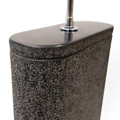 Karl Springer Karl Springer Oval Table Lamp In Black Granite with Lavastone Finish 1980s - 3174600