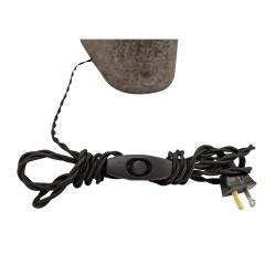 Karl Springer Karl Springer Oval Table Lamp In Black Granite with Lavastone Finish 1980s - 3174603