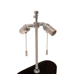 Karl Springer Karl Springer Oval Table Lamp In Black Granite with Lavastone Finish 1980s - 3174604