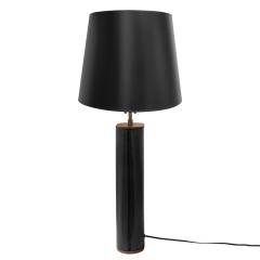 Karl Springer Karl Springer Oval Table Lamp in Black Snake Skin and Bronze 1980s - 4244196