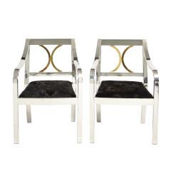 Karl Springer Karl Springer Pair of Exceptional Regency Arm Chairs 1980s - 2512910