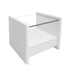 Karl Springer Karl Springer Pair of Gray Lacquered Linen Bedside Tables 1980s - 3328173
