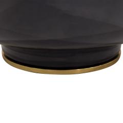 Karl Springer Karl Springer Pair of Mandarin Table Lamps in Deep Blue Glaze 1980s - 3143139