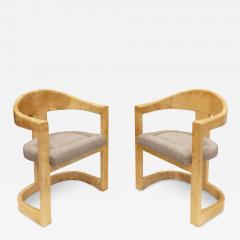 Karl Springer Karl Springer Pair of Onassis Chairs in Lacquered Goatskin 1970s - 3373737