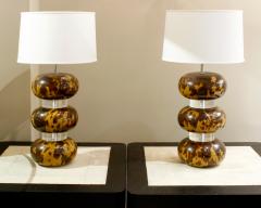 Karl Springer Karl Springer Pair of Tortoise Shell Lacquer Table Lamps 1970s - 279979