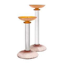 Karl Springer Karl Springer Pair of Unique Artisan Lucite Candle Holders 1980s - 4324315