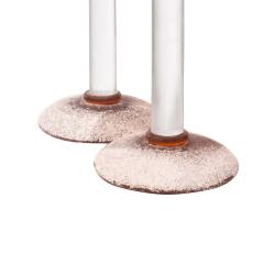 Karl Springer Karl Springer Pair of Unique Artisan Lucite Candle Holders 1980s - 4324317