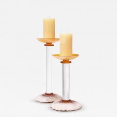 Karl Springer Karl Springer Pair of Unique Artisan Lucite Candle Holders 1980s - 4326622