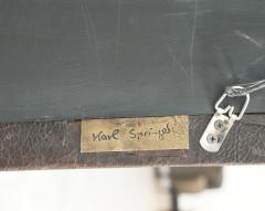 Karl Springer Karl Springer Patinated Embossed Leather Mirror C 1980s - 4540669