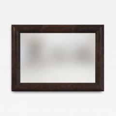 Karl Springer Karl Springer Patinated Embossed Leather Mirror C 1980s - 4544306