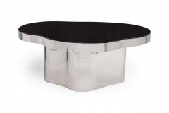 Karl Springer Karl Springer Polished Steel and Black Glass Freeform Center - 4272649