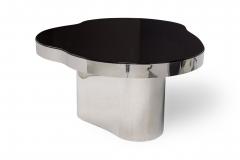 Karl Springer Karl Springer Polished Steel and Black Glass Freeform Center - 4272650