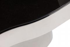 Karl Springer Karl Springer Polished Steel and Black Glass Freeform Center - 4272653
