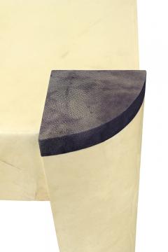 Karl Springer Karl Springer Radius Leg Writing Desk in Lacquered Goatskin 1970s - 1034113