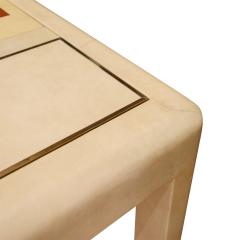 Karl Springer Karl Springer Rare Backgammon Games Table in Lacquered Goatskin 1970s - 3162523