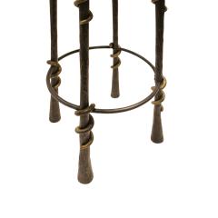 Karl Springer Karl Springer Rare Cobra Stool In Wrought Iron And Bronze 1980s - 1134497