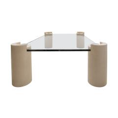 Karl Springer Karl Springer Rare Coffee Table with Legs in Embossed Lizard Leather 1980s - 4069421