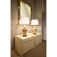 Karl Springer Karl Springer Rare Exceptional Pair of Lacquered Goatskin Bedside Tables 1985 - 3277225