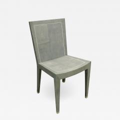 Karl Springer Karl Springer Rare JMF Chair in Shagreen with Bone Inlays 1980s Signed  - 1494342