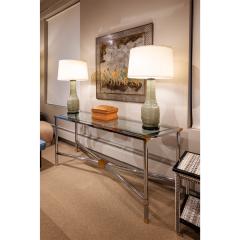 Karl Springer Karl Springer Rare Jansen Style Console Table in Polished Chrome and Brass 1980s - 2873855