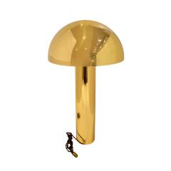 Karl Springer Karl Springer Rare Mushroom Table Lamp in Polished Brass 1980s - 3565720