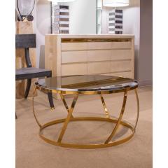 Karl Springer Karl Springer Rare Onyx Coffee Table with Beveled Bronze Glass 1980s - 4222046